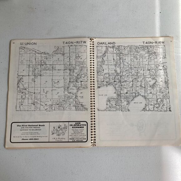 Vintage 1981 Burnett County Wisconsin Land Atlas & Plat Book WI - Picture 5 of 6